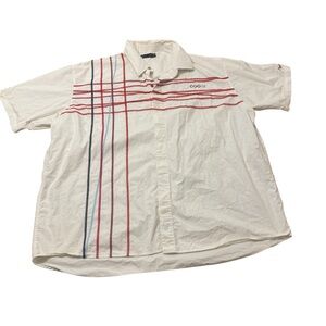 COOGI | Button Down Shirt 4XL Red White Embroider